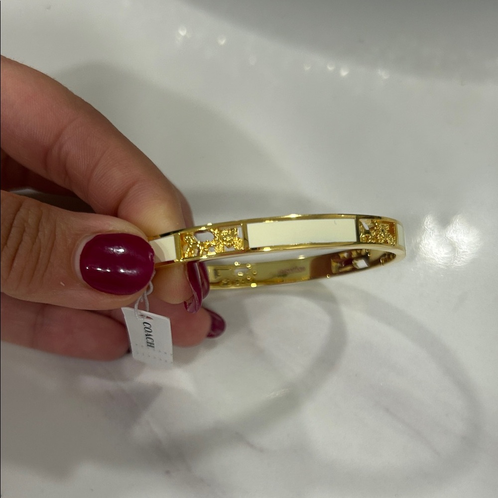 Coach Gold and Cream Bracelet